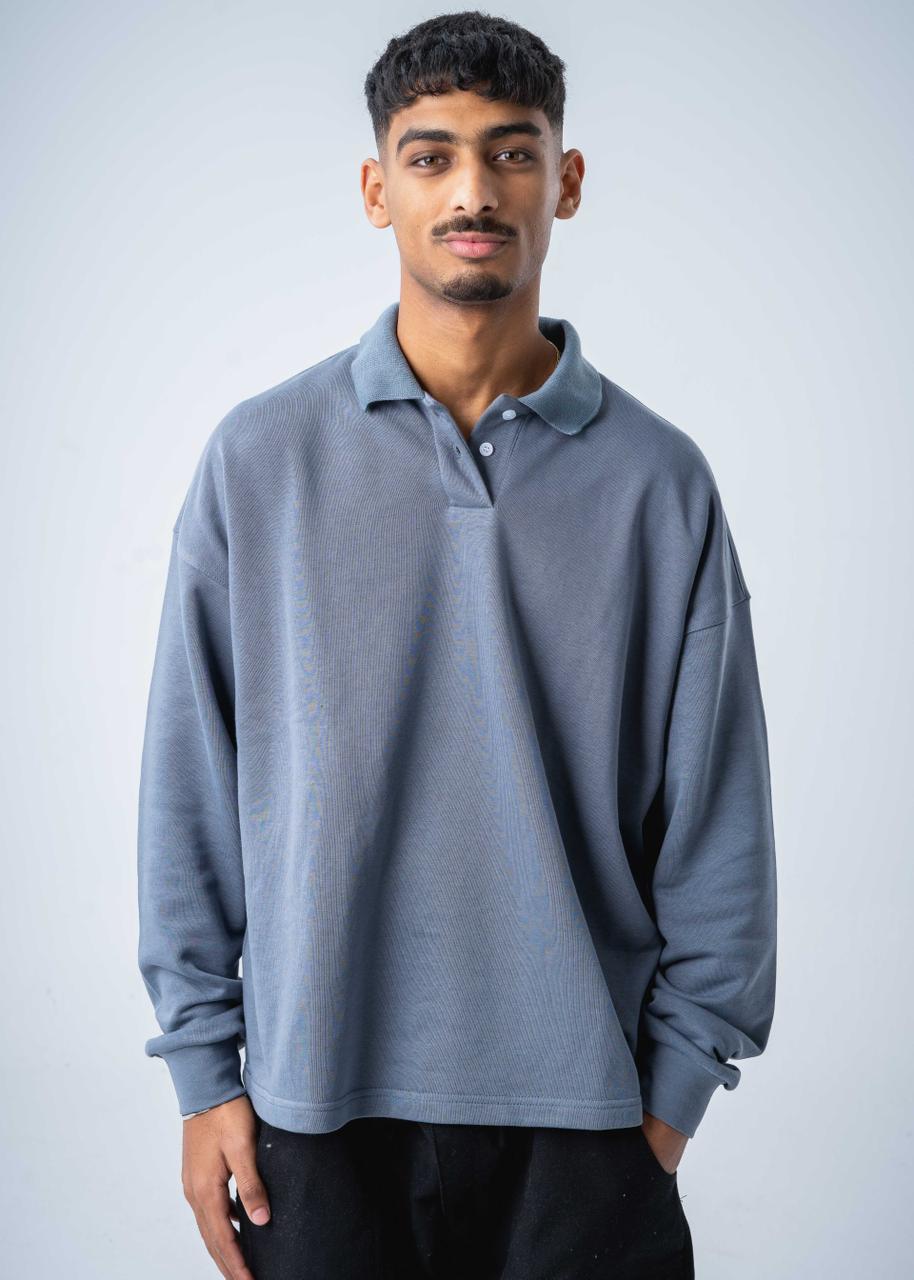 Long Sleeve Vesper Polo - Navy